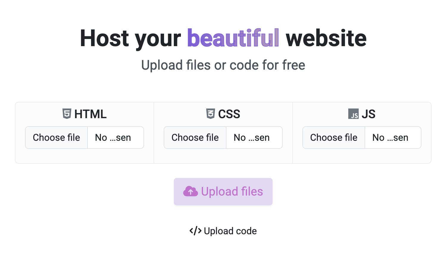 Upload Site Interface