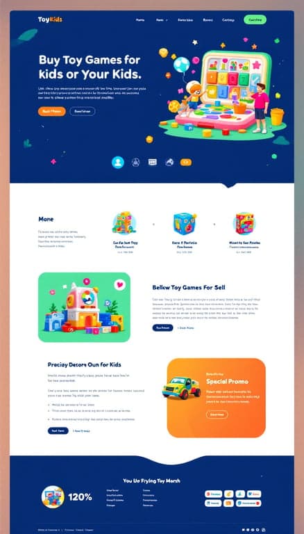 Vibrant Toy Games Landing Page