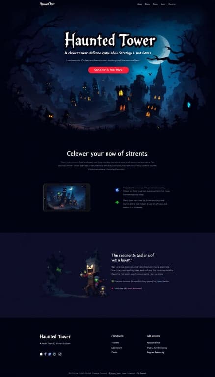 Haunted Tower Game Website Design
