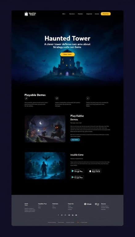 Haunted Tower Game Landing Page