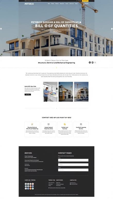 Peterch Designs & Bill of Quantities Website Layout