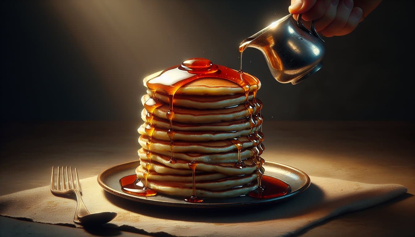 Fluffy Buttermilk Pancakes with Syrup
