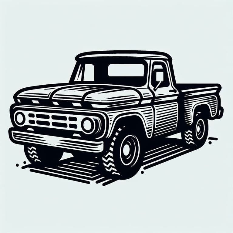 Vintage Pickup Outline Logo
