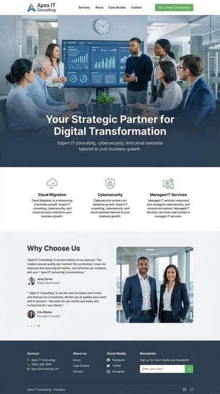 IT Consulting Website Mockup