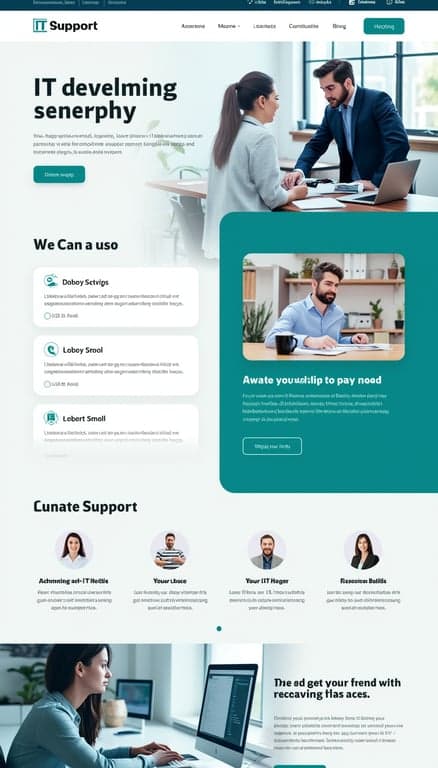 IT Support Business One-Page Website Design