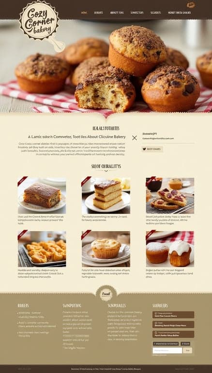 Cozy Corner Bakery One-Page Website Design
