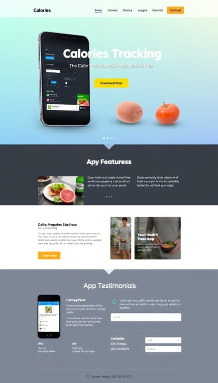Calories Tracker App Landing Page