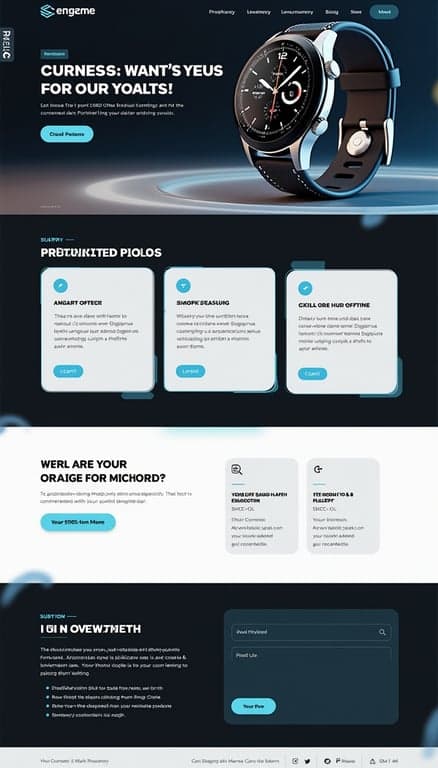Sleek Smartwatch Landing Page Design