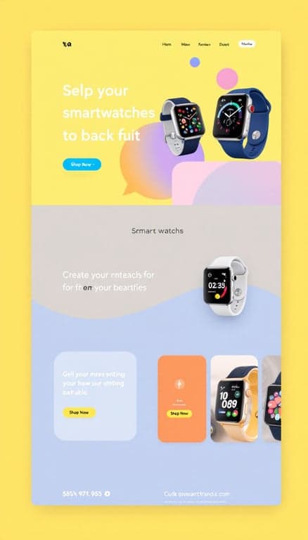 Vibrant Smartwatch Landing Page Design