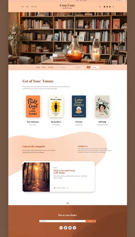 Cozy Online Bookstore Layout Design
