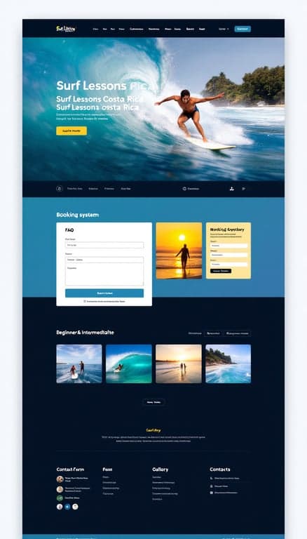 Surf Lessons Costa Rica Website Design