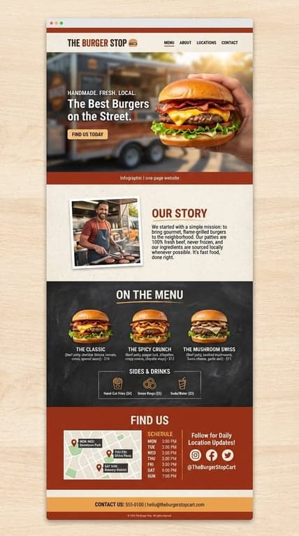 Burger Food Cart Website