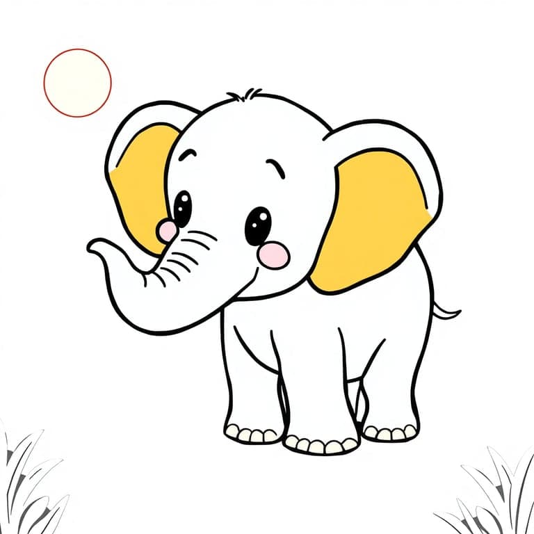 Adorable Elephant Coloring Fun