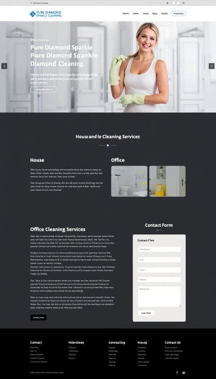 Pure Diamond Sparkle Cleaning Website Design