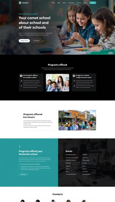 School One-Page Website Layout