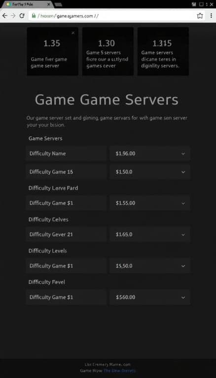 Game Server Difficulty Overview