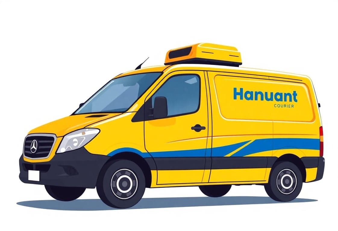 Hanumant Courier Van Illustration