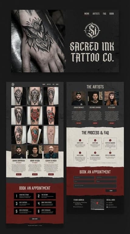 Tattoo Artist Website Homepage