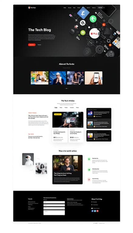The Tech Blog One-Page Website Design