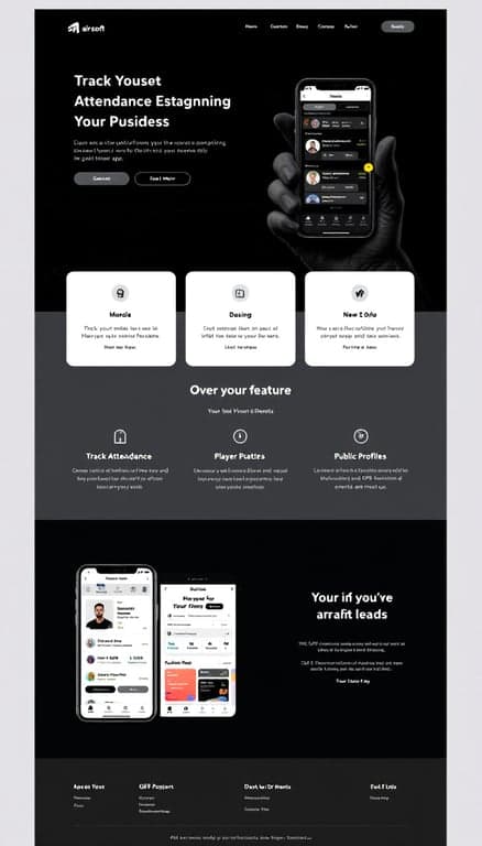 Airsoft App Feature Showcase Website Design