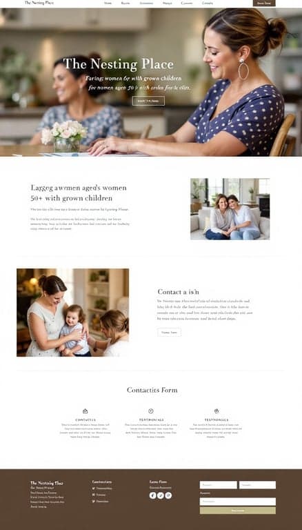 The Nesting Place: Elegant One-Page Design for Women 50+