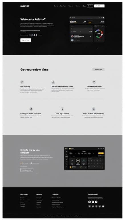 Aviator Game Landing Page Design