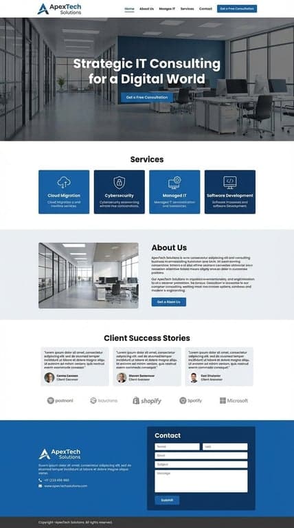 IT Consulting Website Mockup
