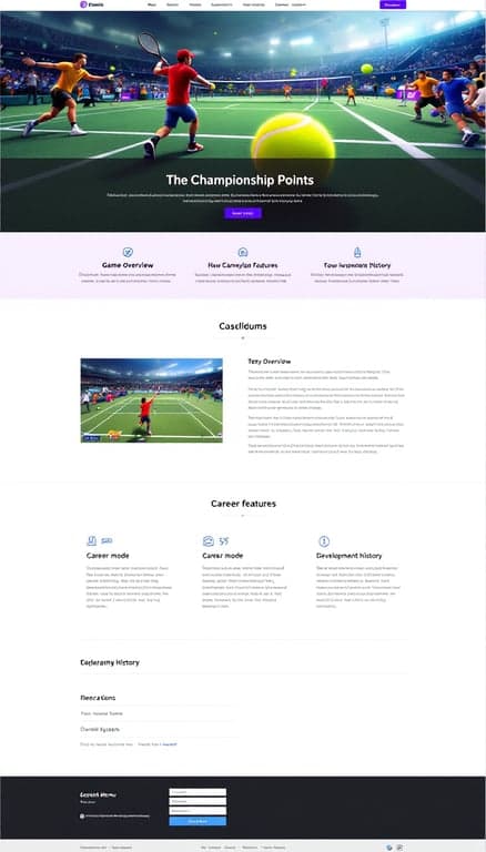 Modern Tennis Game Website Design