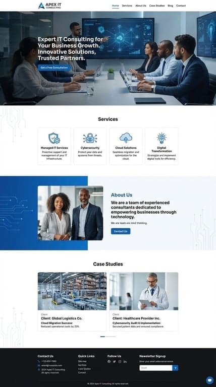 IT Consulting Website Mockup