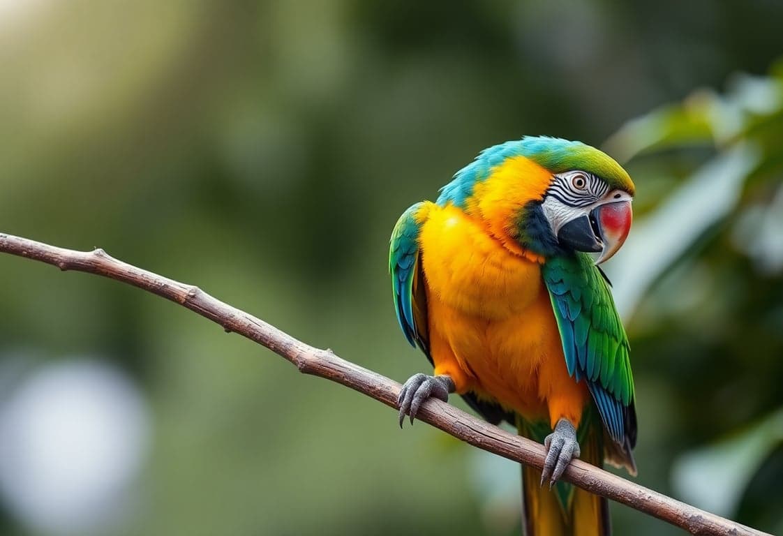Vibrant Macaw Perch