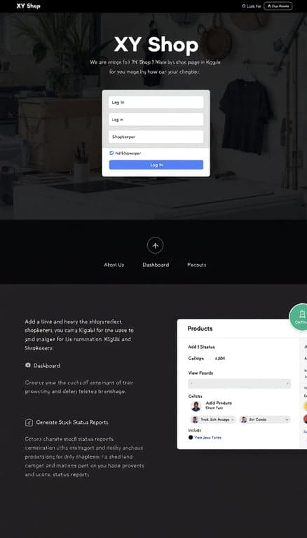 XY Shop Dashboard and Management Interface