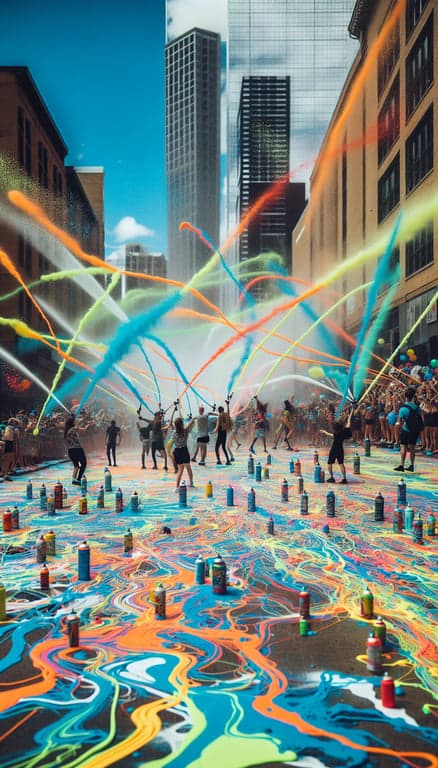 Colorful Chaos: Silly String Fun