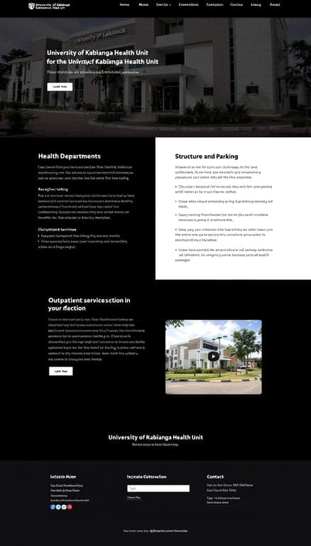 University of Kabianga Health Unit Web Design