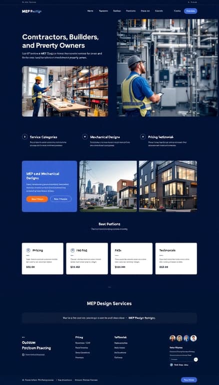 MEP Design Services One-Page Website Layout