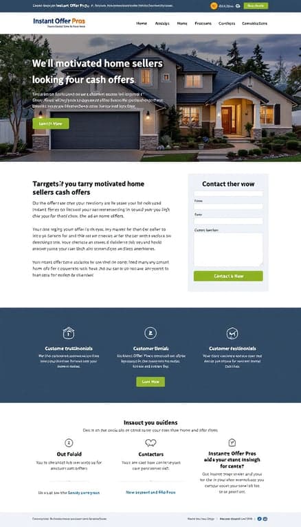 Instant Offer Pros Homepage Design