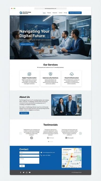 IT Consulting Website Mockup