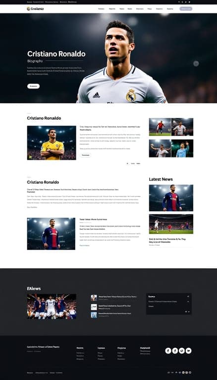 Ronaldo Tribute: One-Page Blog Layout