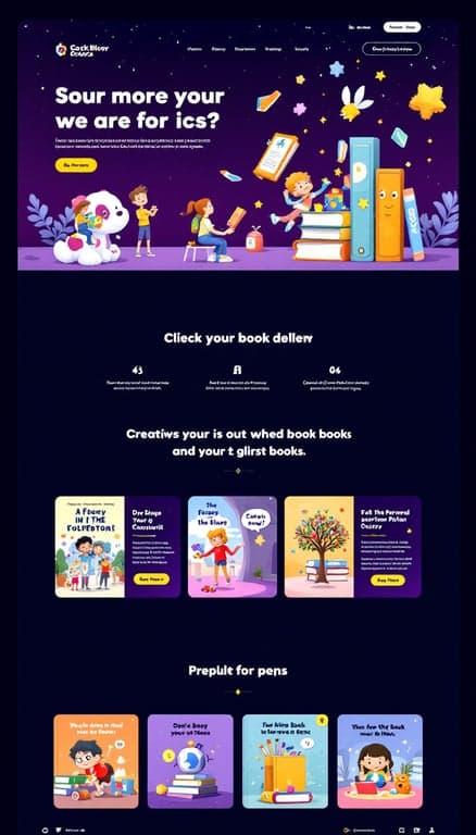 Vibrant Purple Book Showcase Website