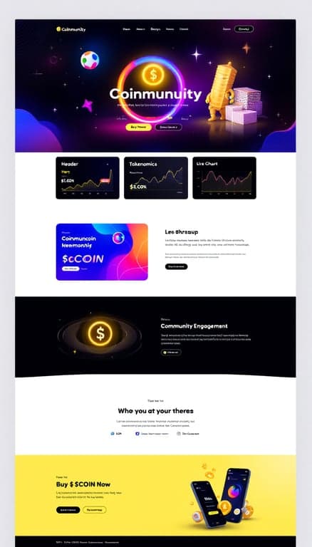 Futuristic Coinmunity One-Page Website Design