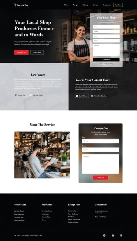 Local Shop One-Page Website Design