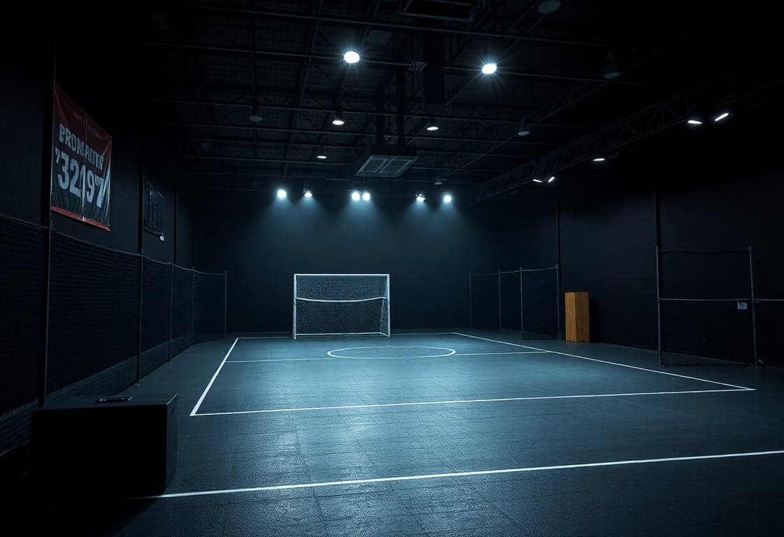 Equipamento Esportivo em Iluminação Dramática