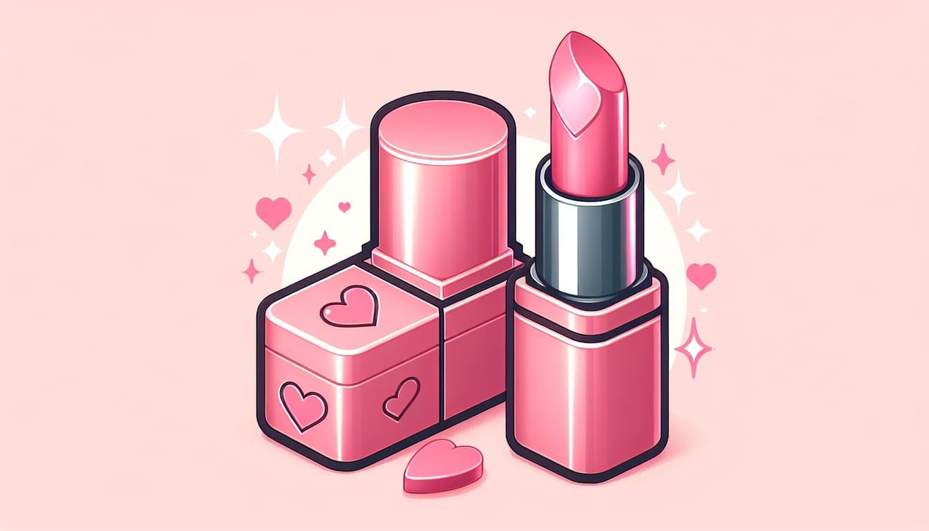 Brillo labial corazón rosa