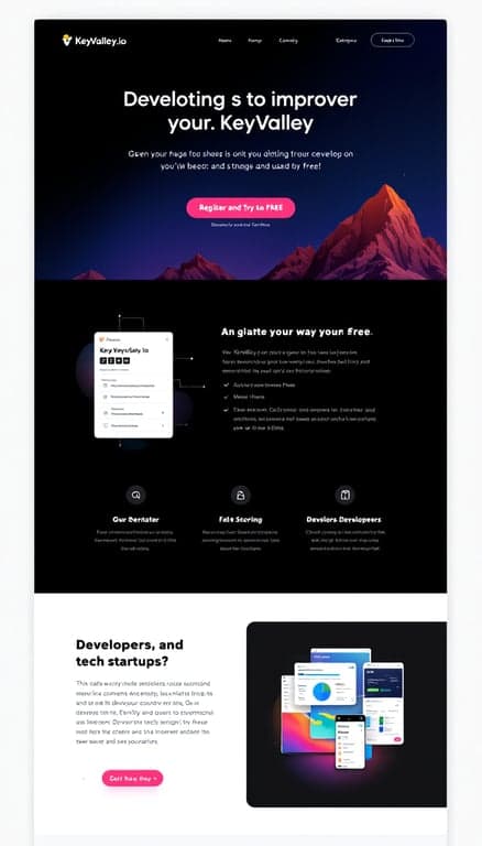 KeyValley.io Landing Page Design