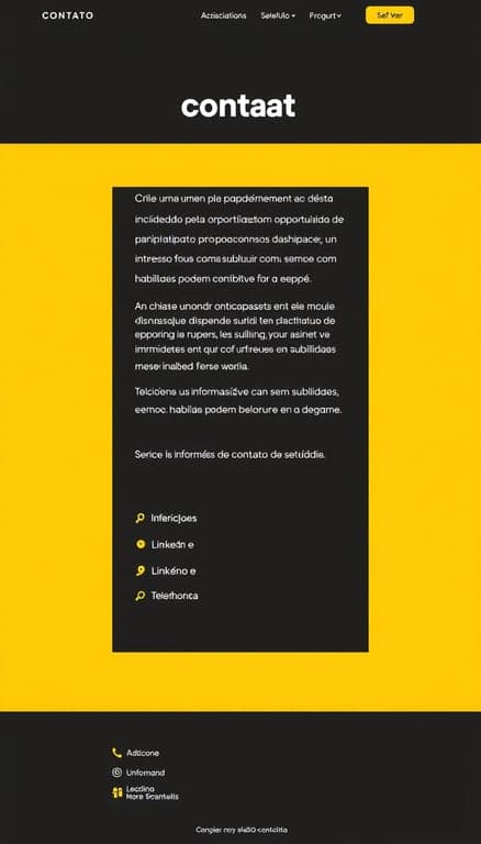 Página de Contato para Processo Seletivo
