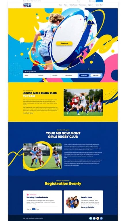Junior Girls Rugby Club Website Design