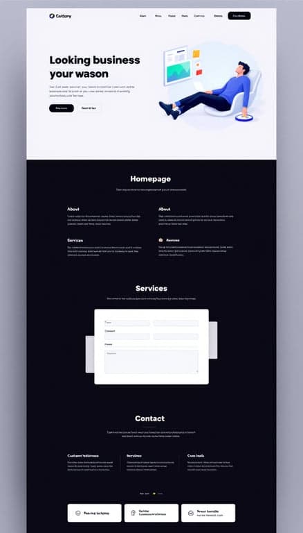Modern One-Page Web Design Concept