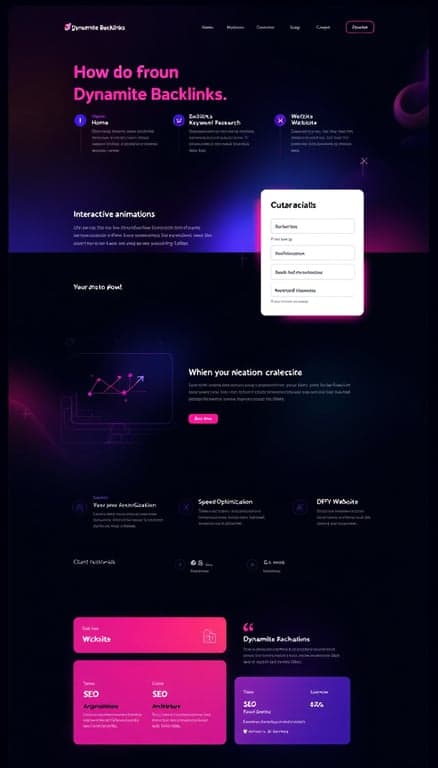 Dynamite Backlinks One-Page Website Design