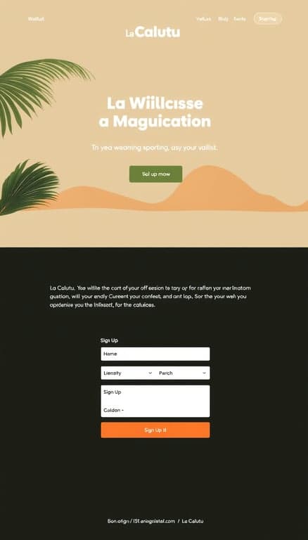 La Calutu Waitlist Page Design