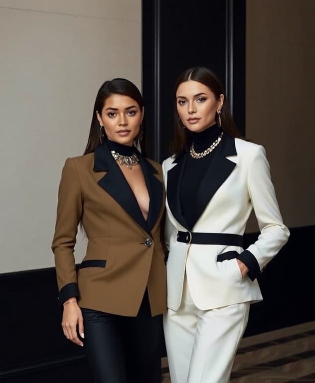 Elegant Duo in Black and White