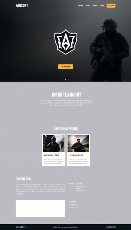 Airsoft Team One-Page Website Design